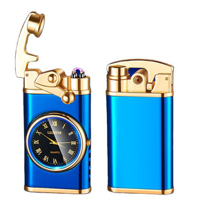 Customized Rechargeable windproof cigarette cigar lighter smoking accessories clock watch encendedores lighter business gift