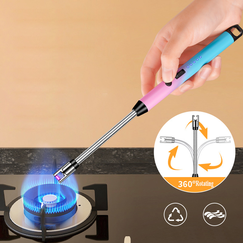 2024 Hot Rechargeable USB Electric Multi-Function Arc Lighter Single Plasma Lighters BBQ Lighter for Kitchen Candle