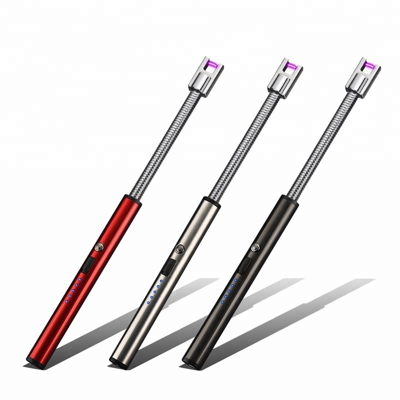 Windproof Rechargeable USB Electric Multi-Function Arc Lighter Flexible Single Plasma Lighters BBQ Lighter for Kitchen Candle