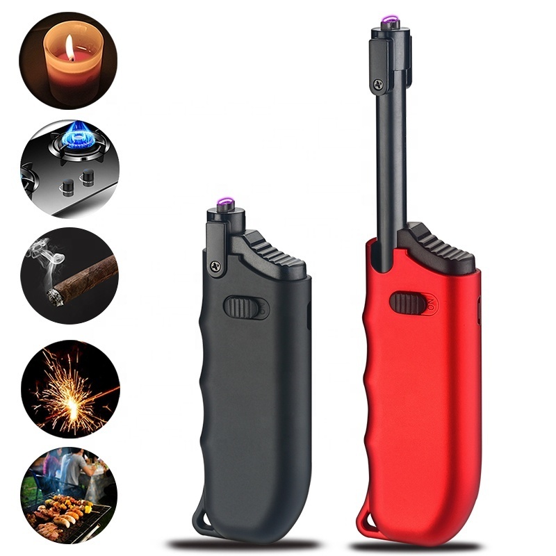 FR-889 Cool Electric Plasma Arc USB Candle Gun BBQ Lighter Telescopic Lighter For Gas Stove Grill Camping