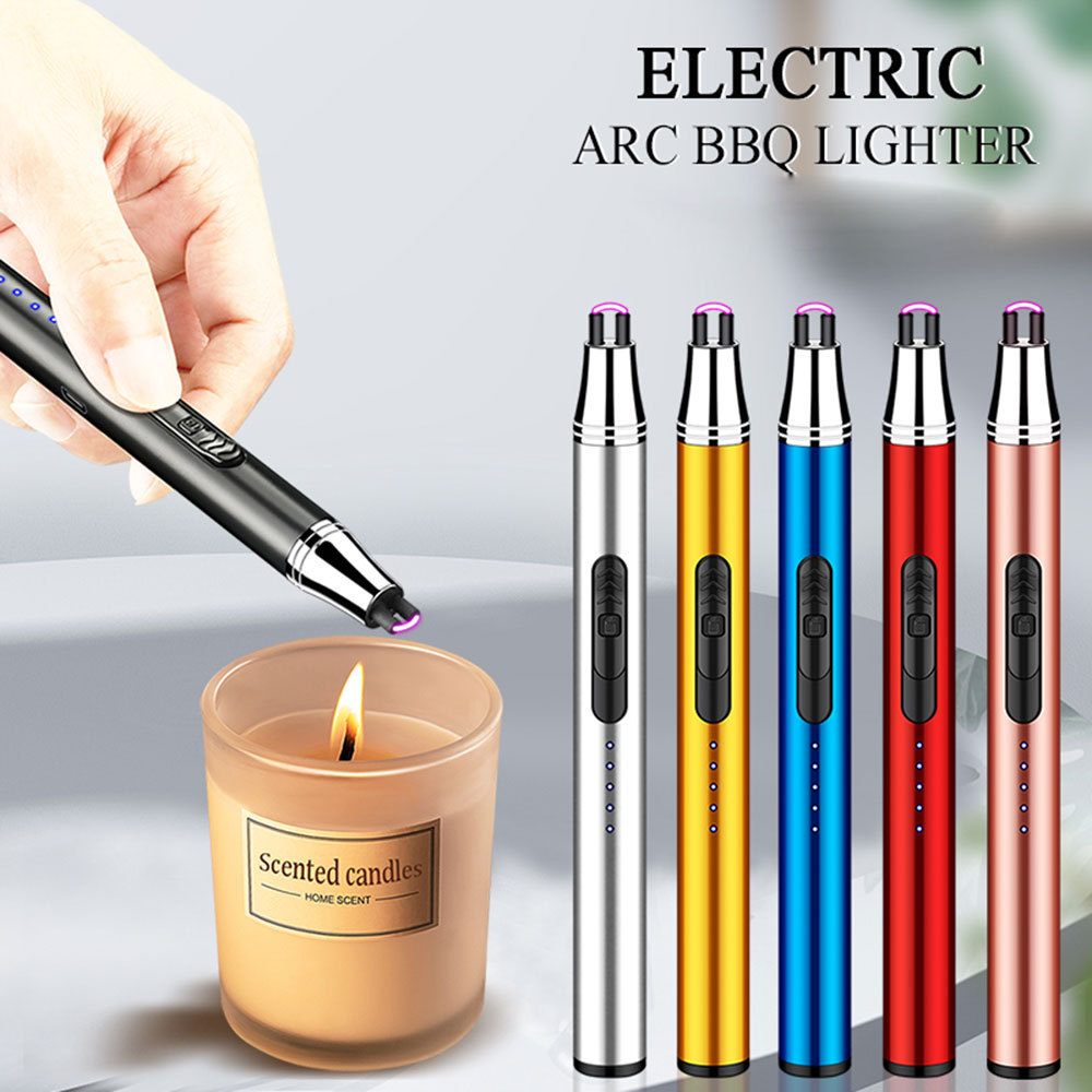 Mini Electric Wedding Candle Lighter Rechargeable Arc Windproof Flameless Camping Fire Stove Lighters Custom Logo