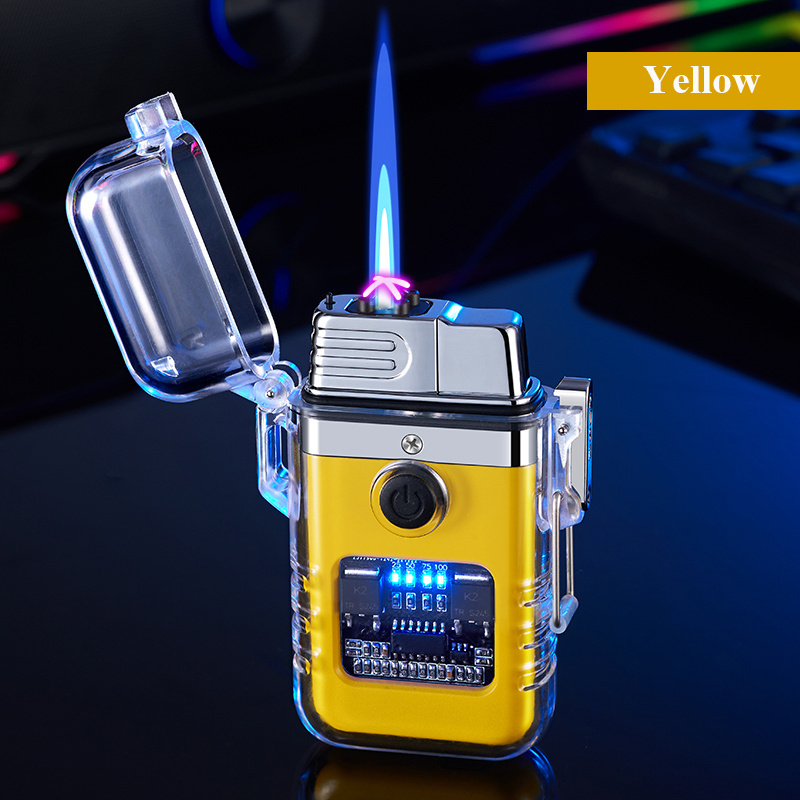 Outdoor Butane Refillable Gas Torch Lighter Self glow Camping Waterproof Lighter Rechargeable Windproof Fireplace Candle Lighter