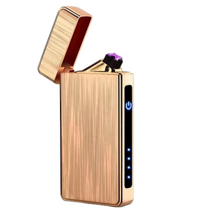 Metal Windproof Flameless Lighters Touch Sensing Double Arc USB Electronic Charging Lighter Best Business Gift