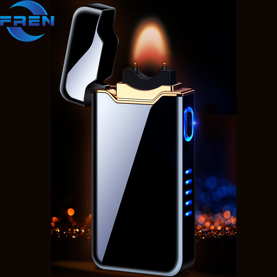 Hot selling USB Big Battery Power Rechargeable Arc Plasma Lighter Flameless For Cigarette Custom Logo Torch Lighter