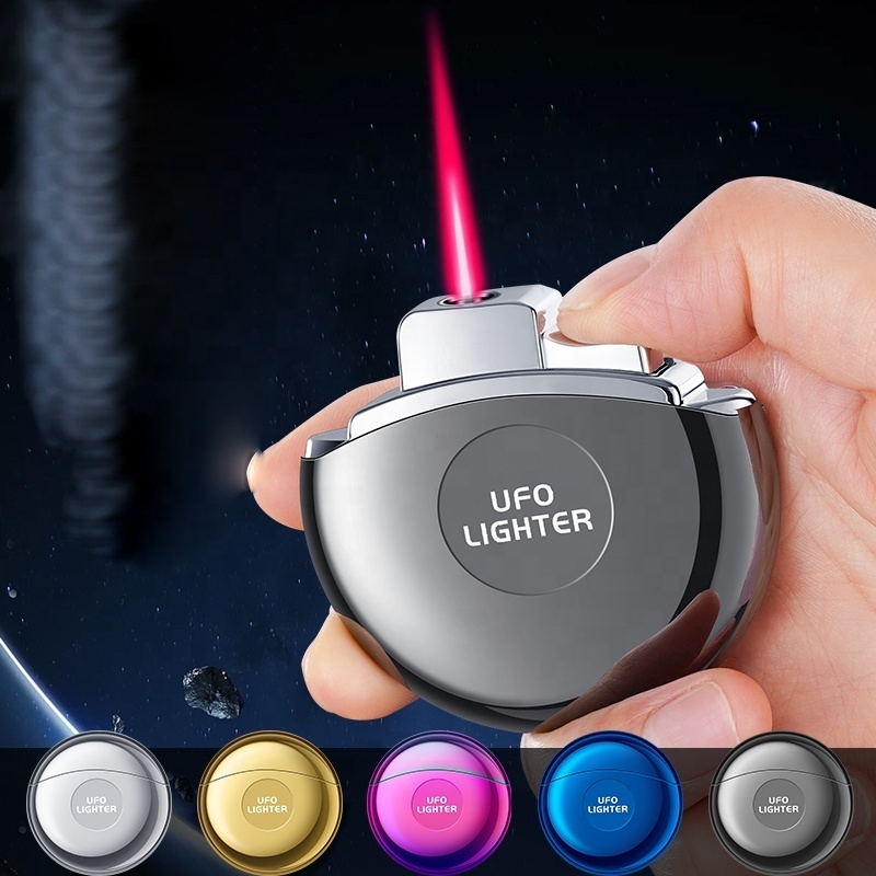 New Design UFO Jet Flame Windproof Red Torch Lighter  Gas Lighter