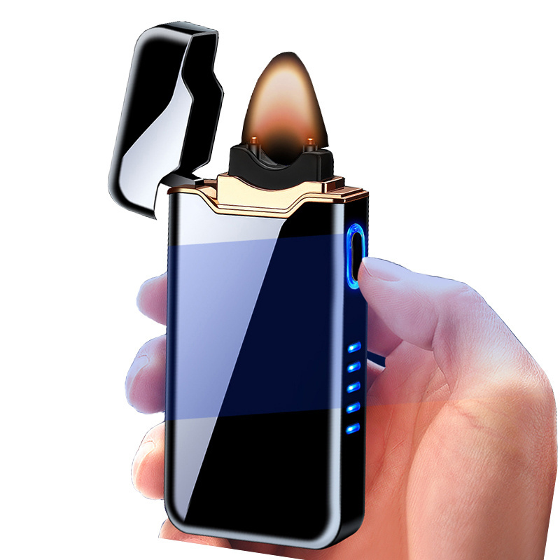 Hot selling USB Big Battery Power Rechargeable Arc Plasma Lighter Flameless For Cigarette Custom Logo Torch Lighter