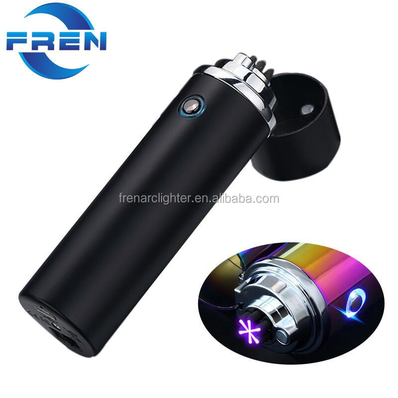 FR-P02 electronic USB Triple arc rechargeable Cigar lighter /electric USB arc metal cigarette pipe lighter