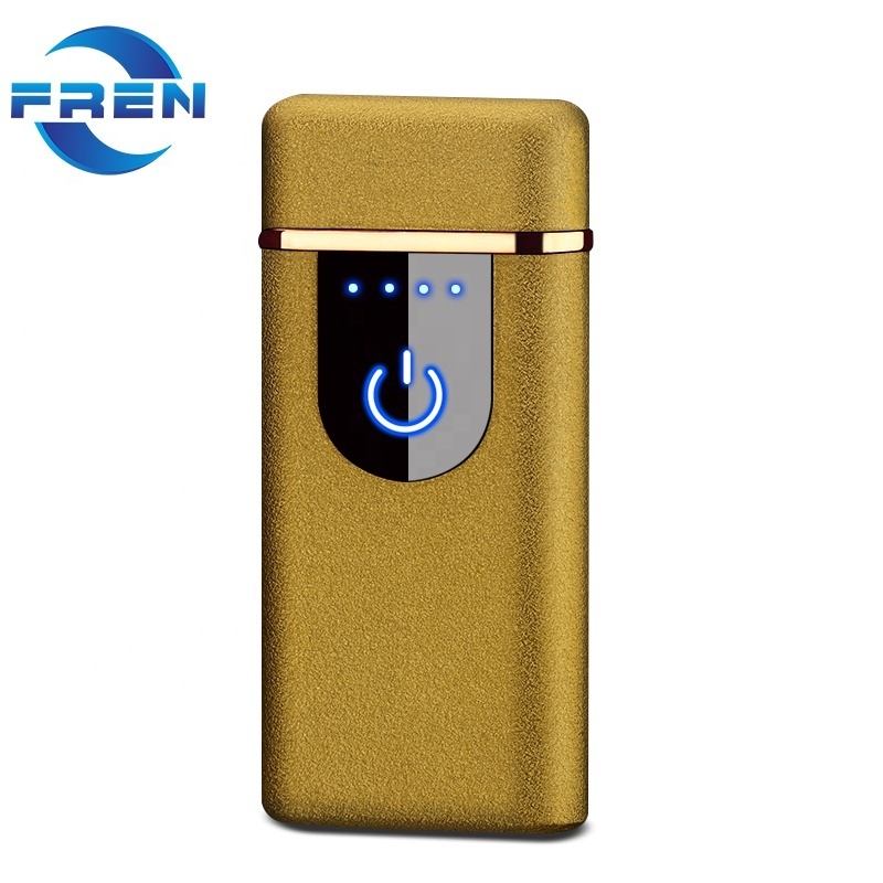 Electric USB Rechargeable Lighter Plasma Dual Arc Windproof Flameless Lighter Pocket Metal Lighter for Candles Incense Camping