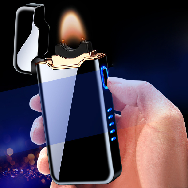 Hot selling USB Big Battery Power Rechargeable Arc Plasma Lighter Flameless For Cigarette Custom Logo Torch Lighter