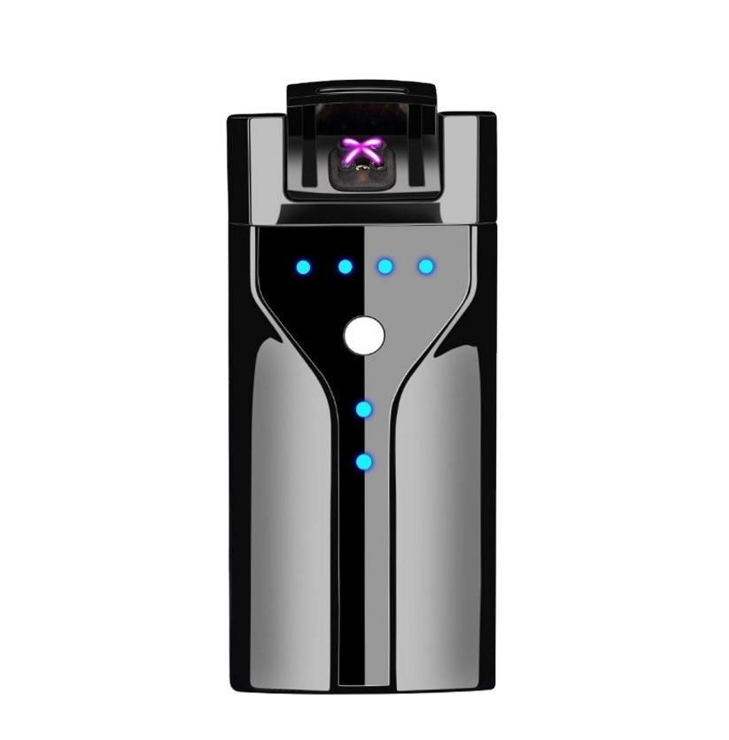 Electric Arc Lighter USB Rechargeable with Safety Systems & Power Indicator, Flameless Windproof Plasma Lighters for Candle