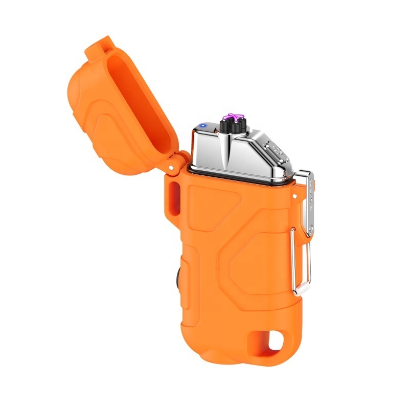 Hot Selling !!!  Survival IP 56 Waterproof Wholesale Custom Logo Personalized Battery Electronic Lighters With Flashlight