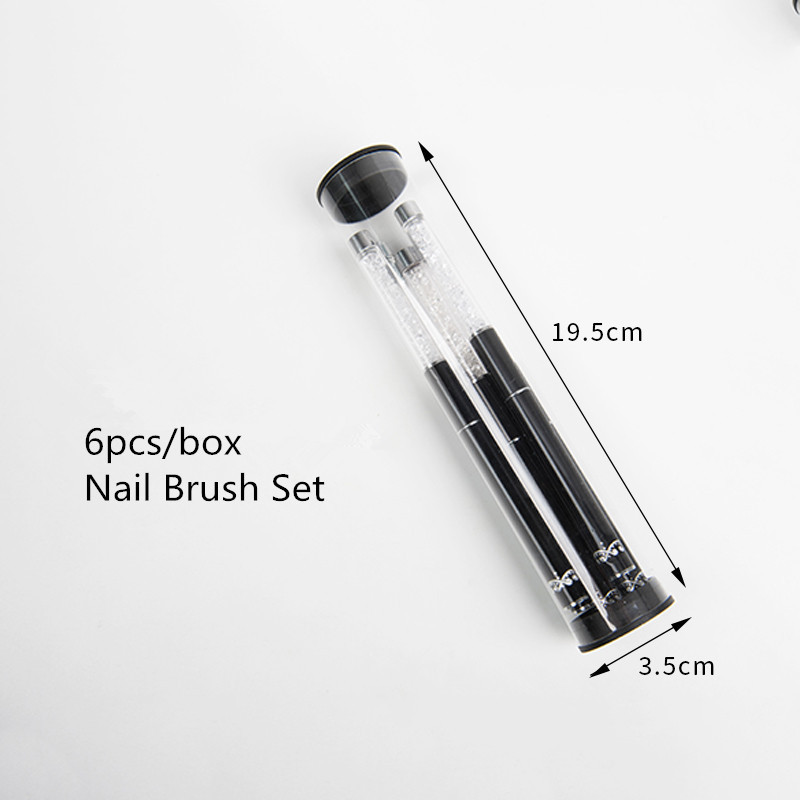 2021Hot Selling Online Business 6 PCS Nail Brush Set  3D UV Gel Polish Nail Art Pen