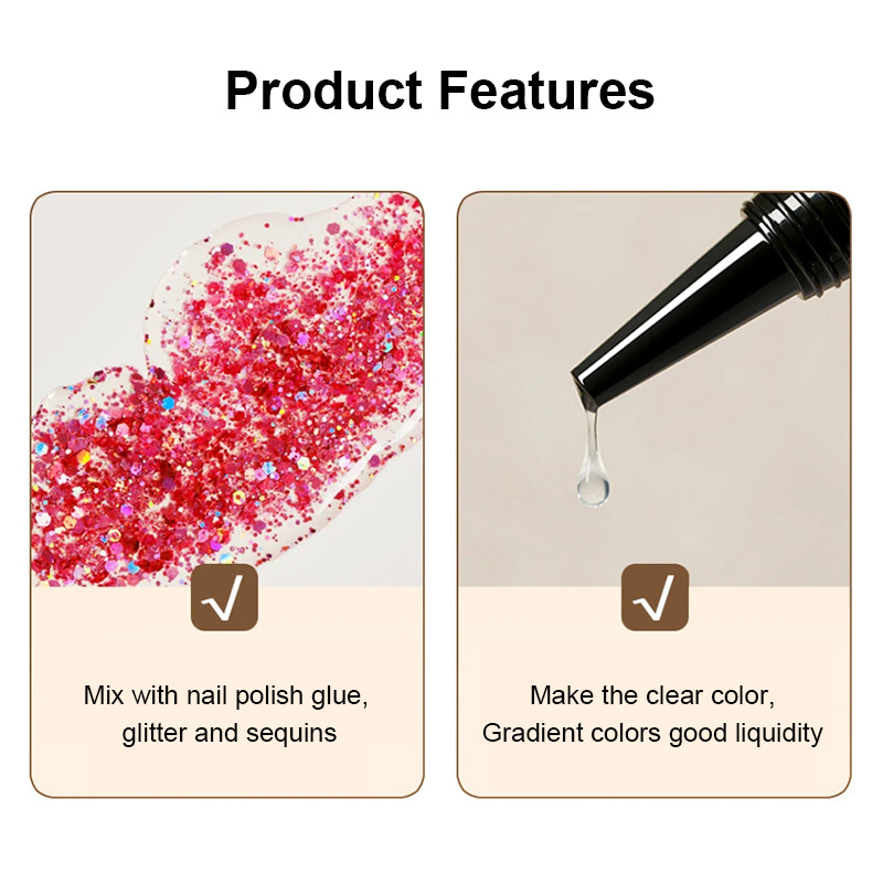 Low Price Glue On Nails Mixing Machines Gel Nail Polish Soak Off UV LED Nail Glitter Sequins Mixing Gel Art Varnishes