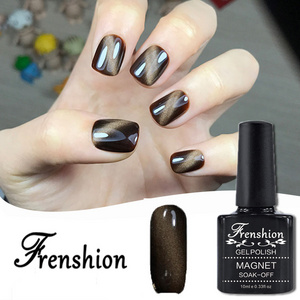 Frenshion Wholesale 2021 Nail Art Jewel OEM 5D Cat Eye Gel Polish Amber Brown Magnet UV Gel Nail Polish