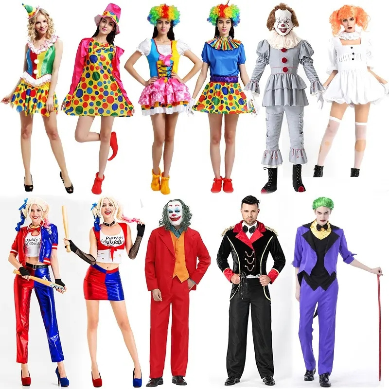 Wholesale Carnival Halloween Party cosplay Clown costumes