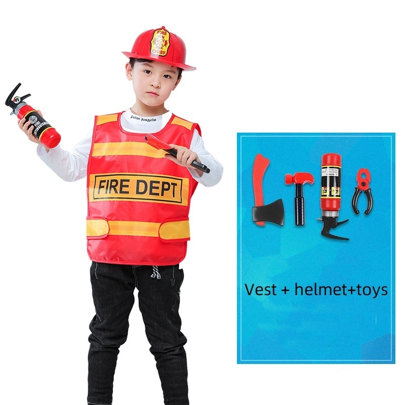 Children Cosplay Construction Worker Police Firefighter Doctor Surgeon Vest Dressing up Costumes For Kids