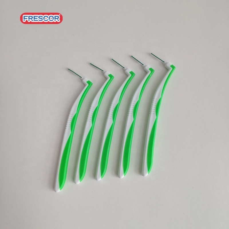 0.3MM 0.4MM 0.5MM 0.6MM 4PK private label interdental brush toothpick PP handle with rubber