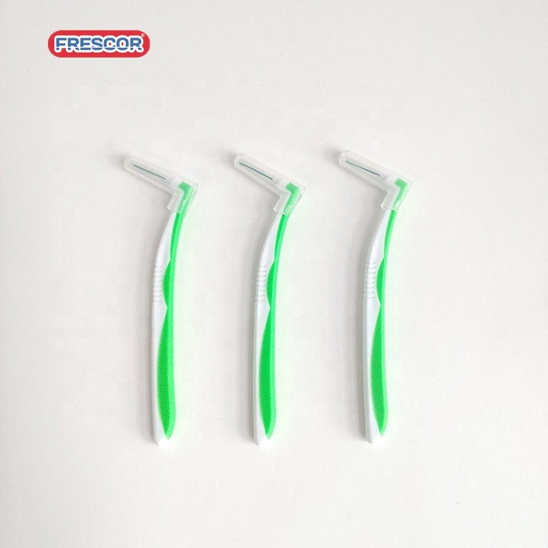 0.3MM 0.4MM 0.5MM 0.6MM 4PK private label interdental brush toothpick PP handle with rubber