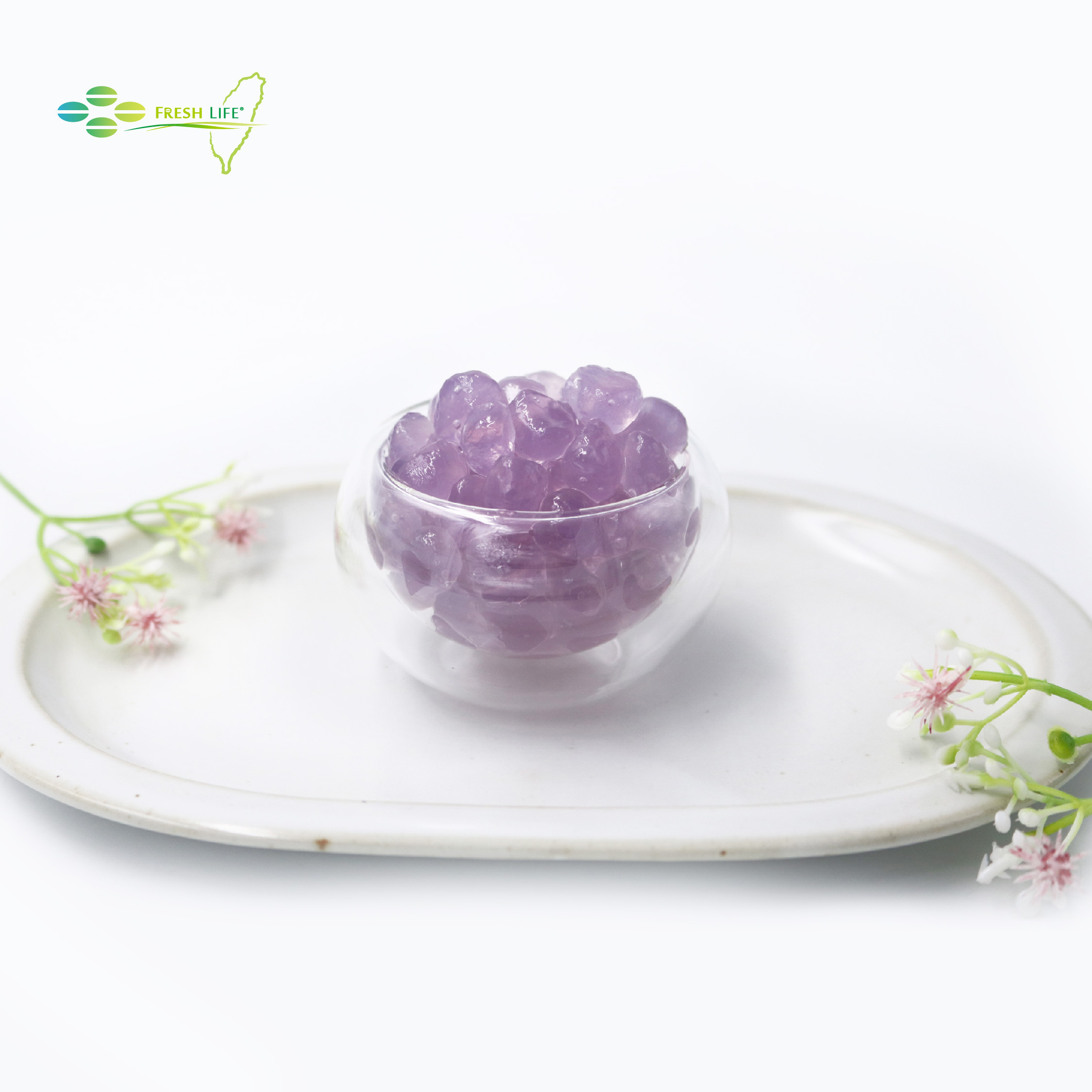 Taiwan Manufacturer Black Tea Topping Taro Purple Boba Jelly Pearl For Dessert Food Ingredients