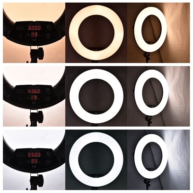 ring light 18 inch 3200-5600K 96w battery operated 480 led selfie ring light for photography