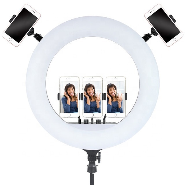 18 inch 21 inch wall mount ring light 360 rotation beauty salon lamp barber shop led ceiling light with remote control