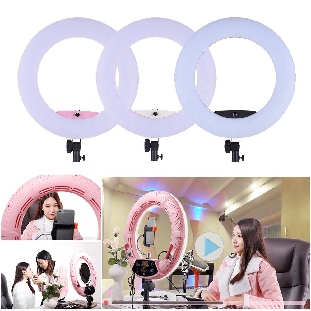 ring light 18 inch 3200-5600K 96w battery operated 480 led selfie ring light for photography