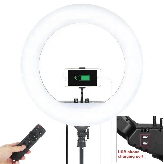 18 inch 21 inch wall mount ring light 360 rotation beauty salon lamp barber shop led ceiling light with remote control