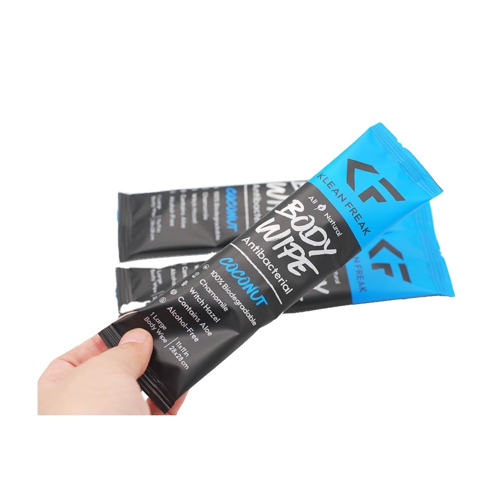 Oem Body wipes Private Label Gym Sport Hand Cleaning Refreshing face  Wet Wipes Rolled body wipes