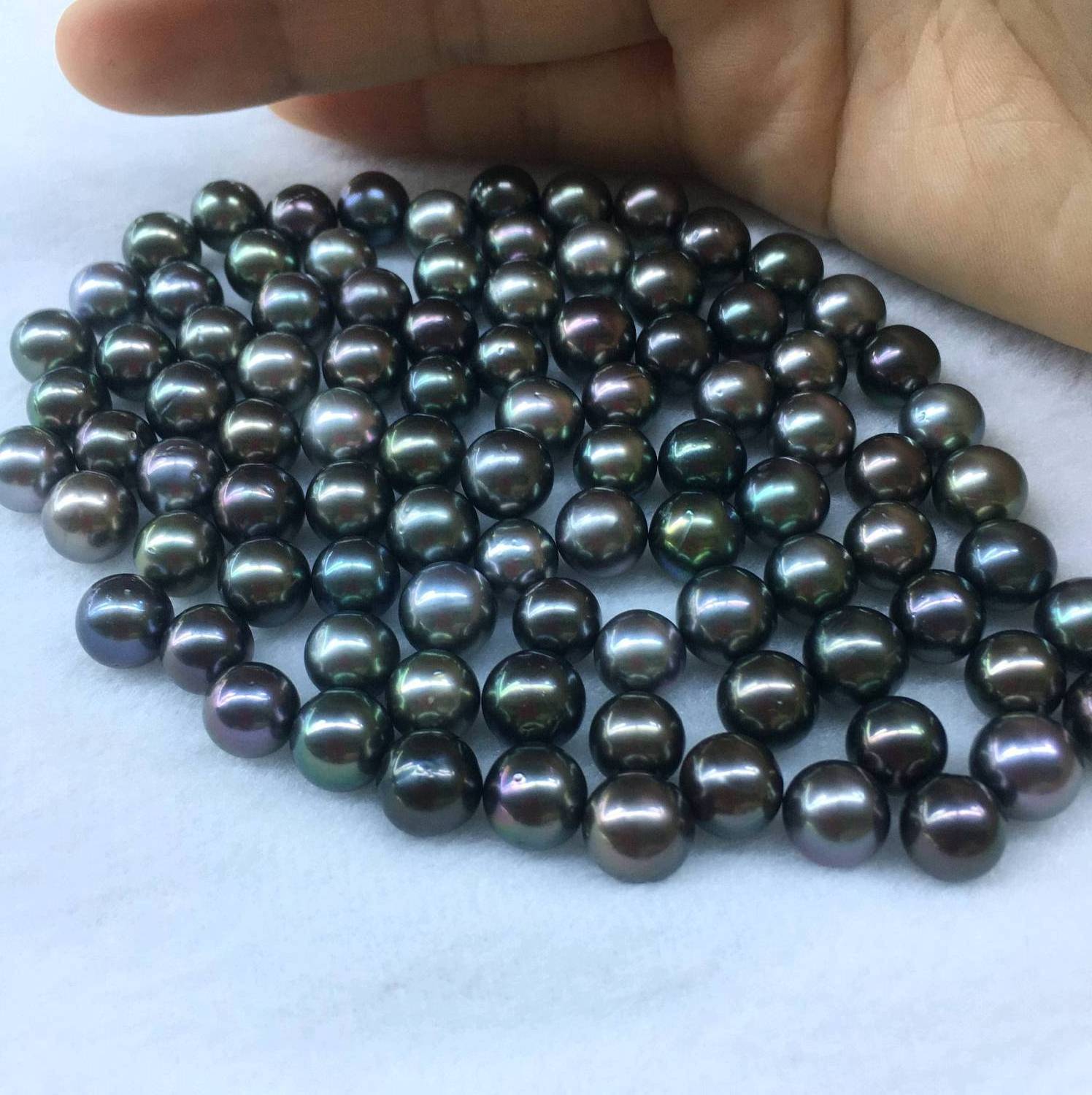 Wholesale Round Pearls Seawater Pearls Tahitian Black Natural Seawater Pearl