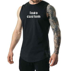 Custom 100% Cotton Men Logo Men Gym Sleeveless Tank Tops Mesh T-shirt Breathable Singlets Undershirt Summer Sports Vest For Men