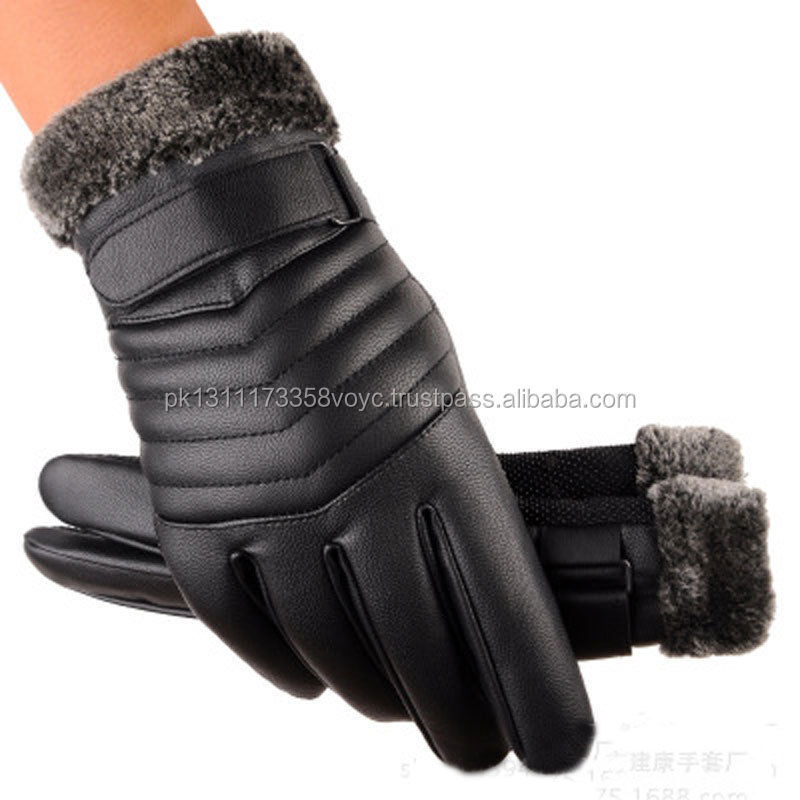 Leather Gloves Full Finger Mens Motorcycle Driving Winter Warm Cheap Price Protective Full Finger winter gloves