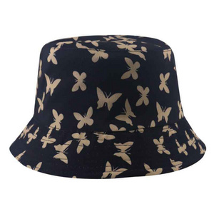 2024 Butterfly Sublimated Bucket Hat for Men Women Packable Reversible Printed Sun Hat Fisherman Outdoor Summer Travel Beach Hat