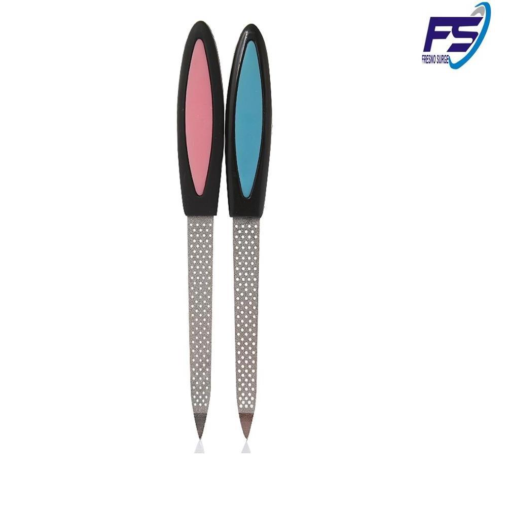 Finger Nail File High Quality 2018 Metal Nail File with Plastic Handle Custom Logo Stainless Steel Best Nail Art file