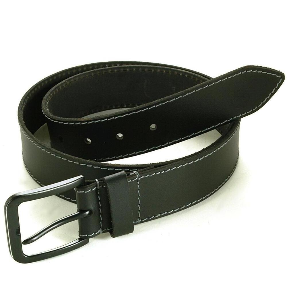 Men's Belts Genuine Leather belts Top Stitched Matte  40 MM BLK 36