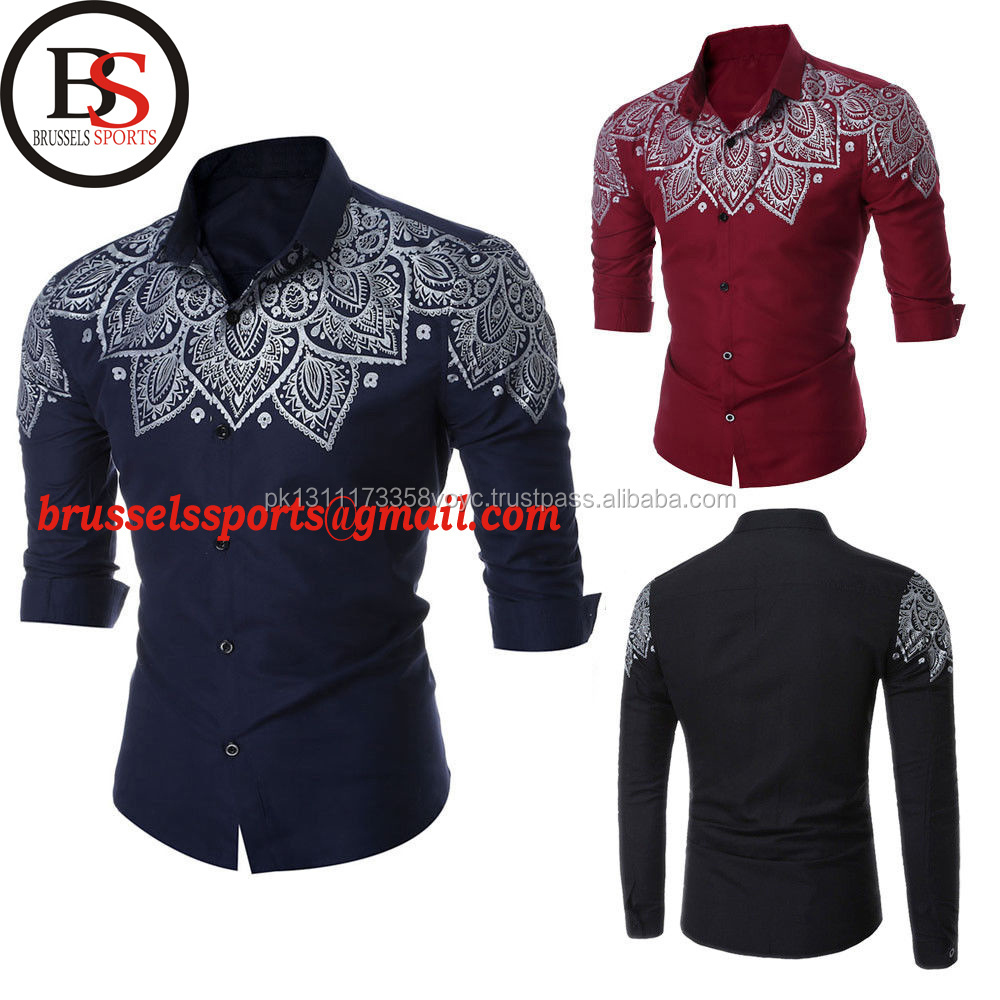 Men Casual Stylish Slim Fit Long Sleeve Turn-down Collar Formal Shirt Top Blouse Brussels Sports Men's Tee Shirts