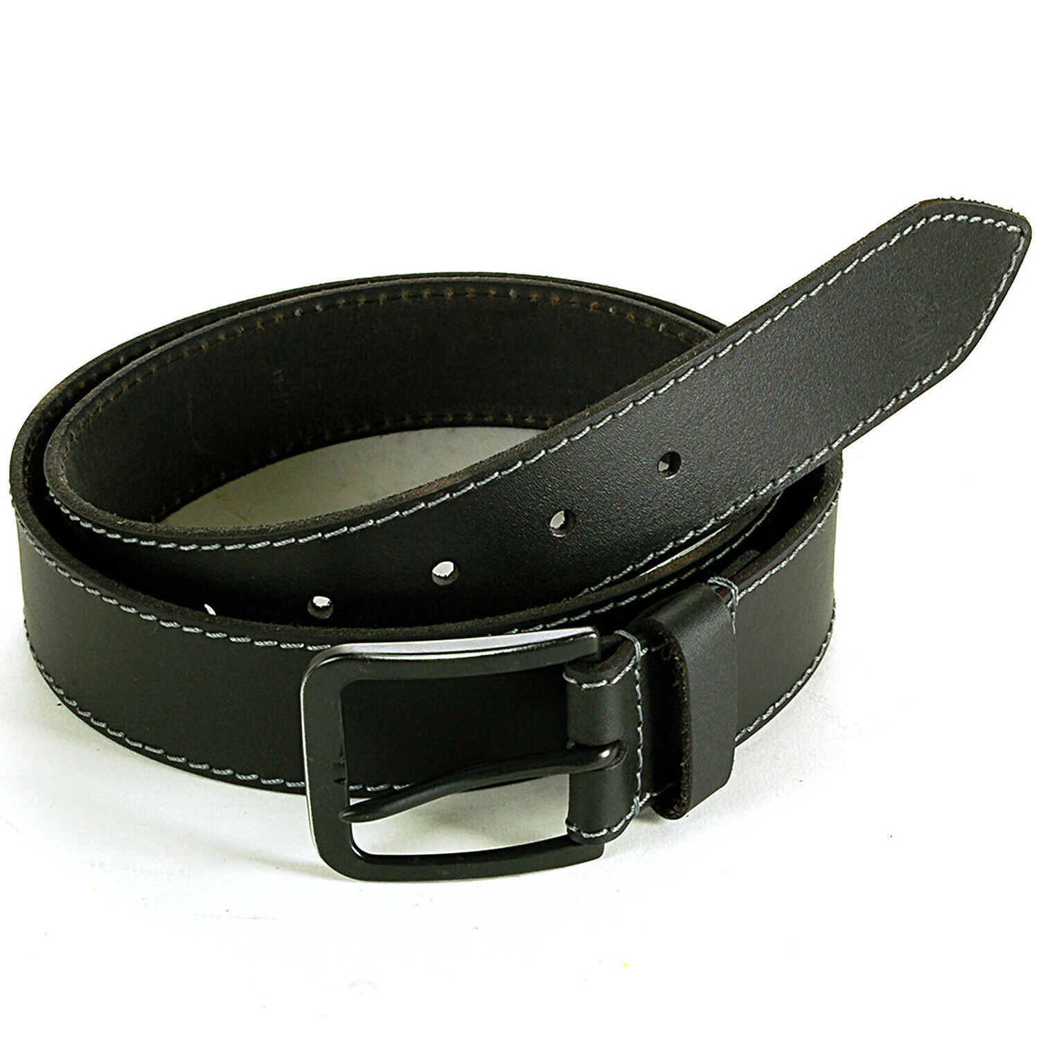 Men's Belts Genuine Leather belts Top Stitched Matte  40 MM BLK 36