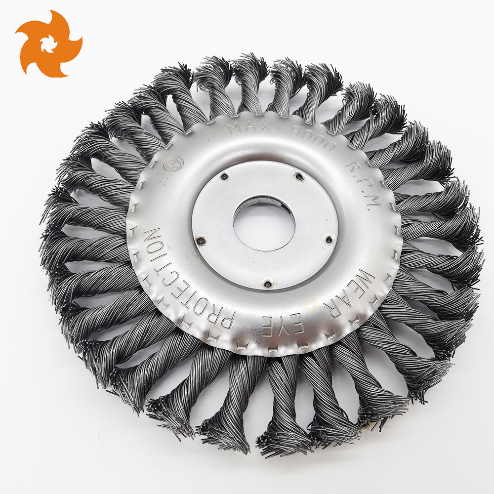 Stainless Steel wire round disc cleaning brush steel wire Industrial weeding brush