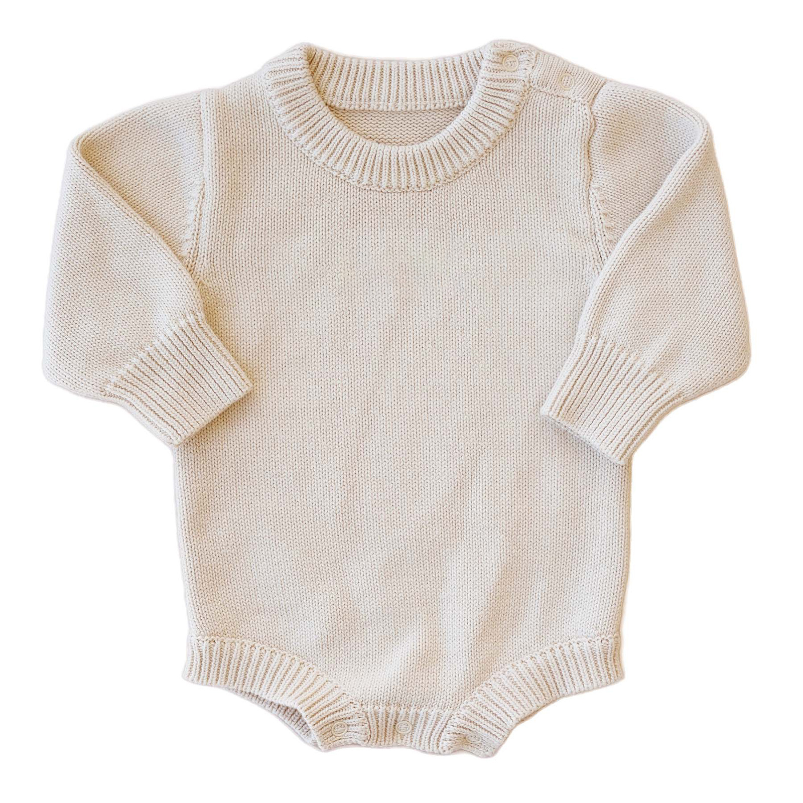 personalized Oem Custom baby Outfit Plain New Born Baby Boy Girl Chunky Knit Sweater knit sweater bubble romper solid