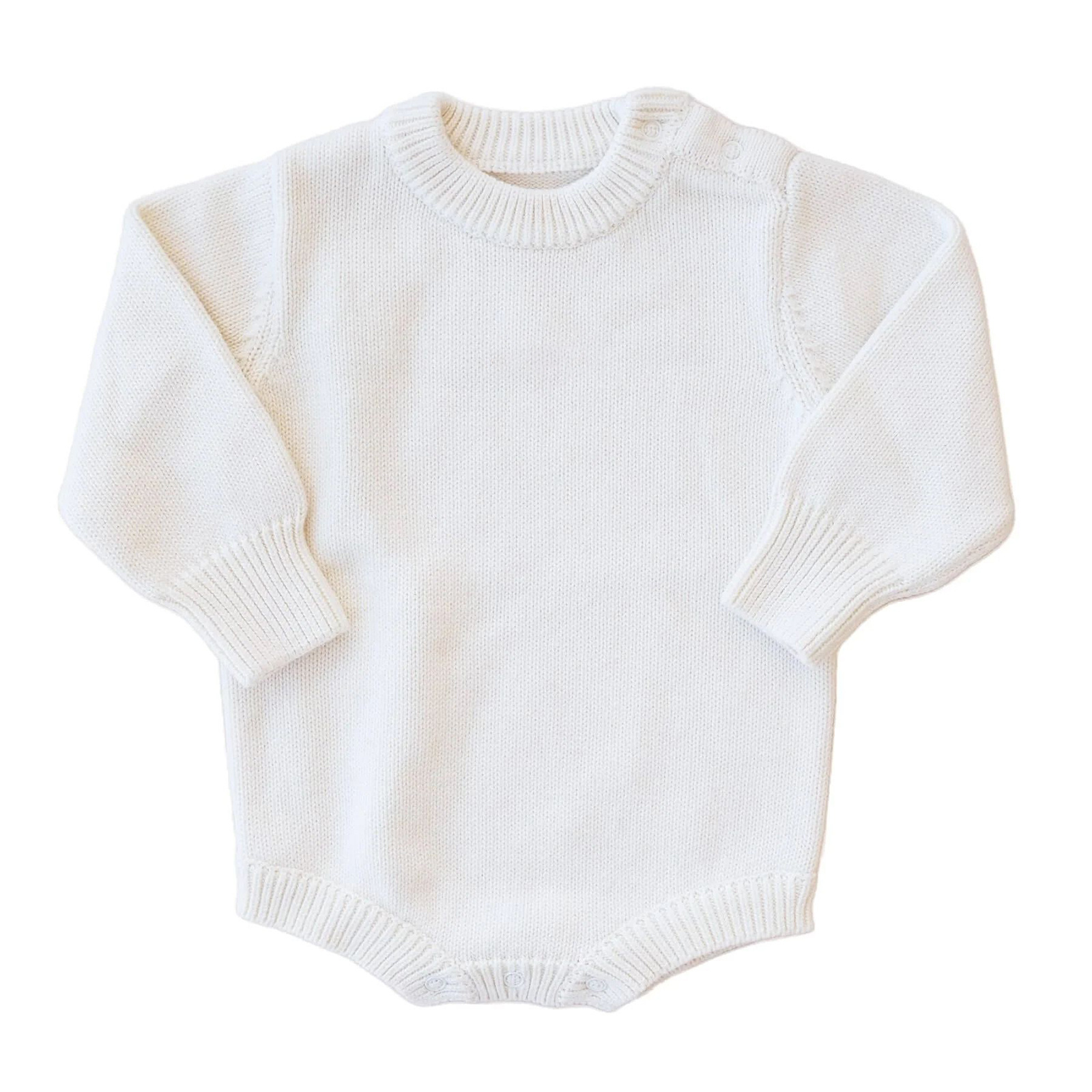 personalized Oem Custom baby Outfit Plain New Born Baby Boy Girl Chunky Knit Sweater knit sweater bubble romper solid