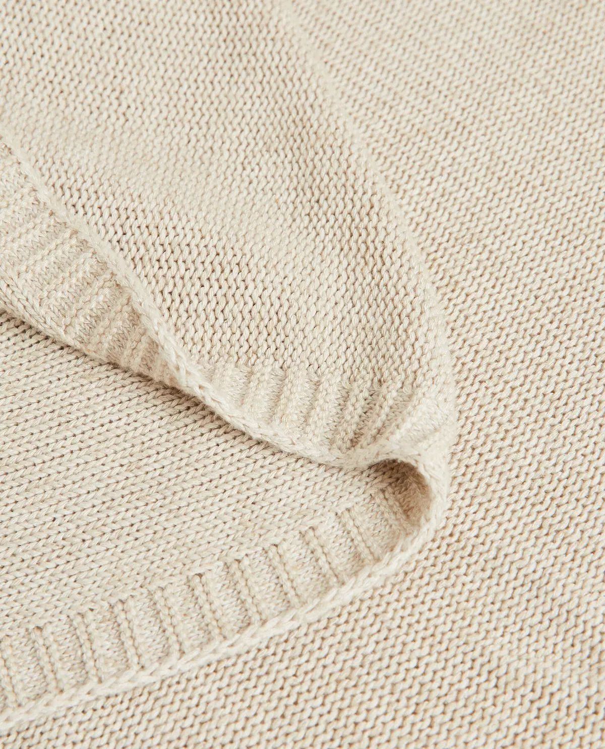 Custom Blanket 100% Cotton Knitted Swaddle Blanket Baby Throw Cashmere Cable Baby Knit Blankets