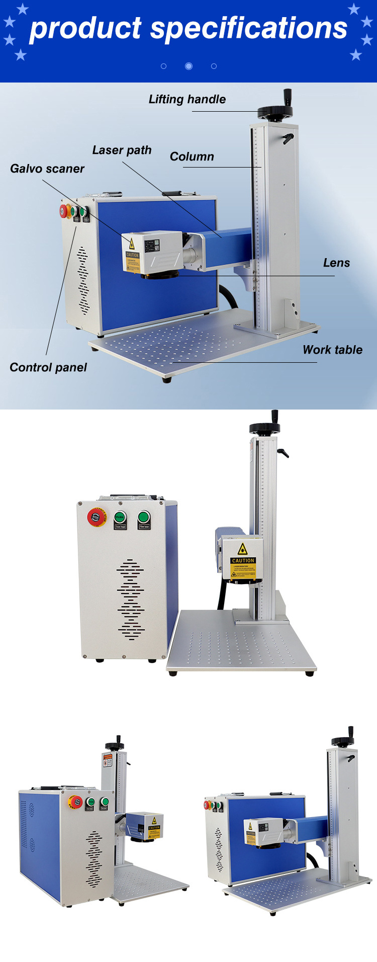 JPT Mopa laser marking machine 100W 60W 50W 30W Auto Focus 2.5d fiber laser marking machine for Jewelry Firearm Tumbler Mug