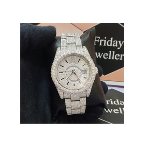 41MM New Brand Iced Out Watch Stainless Steel Sparkling Handmade Setting Bust Down VVS Moissanite Watches For Fashion Jewelry