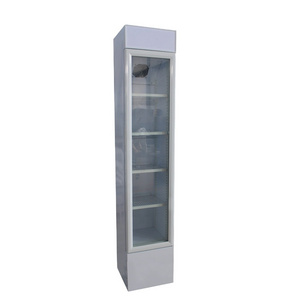 Slim design Static Cooling Vertical Upright Display Freezer with glass door