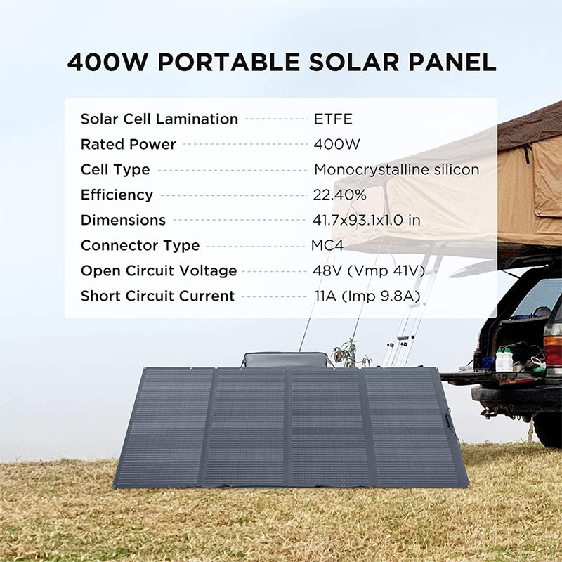 400W Portable Solar Panel Foldable & Durable Waterproof IP68 For Outdoor Adventures Foldable Solar Panel ETFE CA-1020