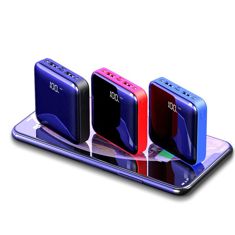 2020 new trending digital display advertising lithium batterie shoes mirror small portable mini power bank 20000 u