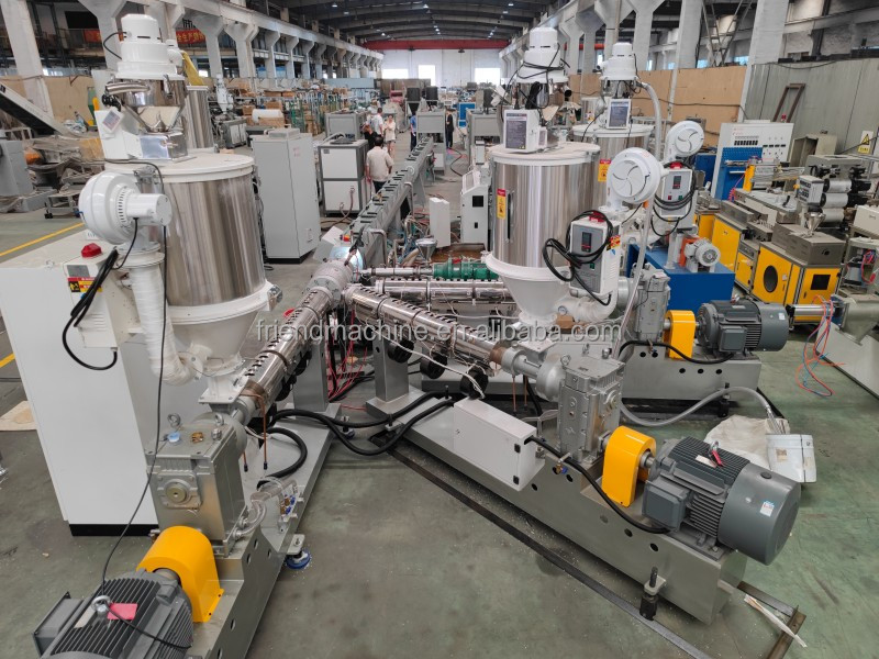 3 layers PVC pipe production line plastic pipe extrusion line three layers PE HDPE PPR pipe water supply tube production line