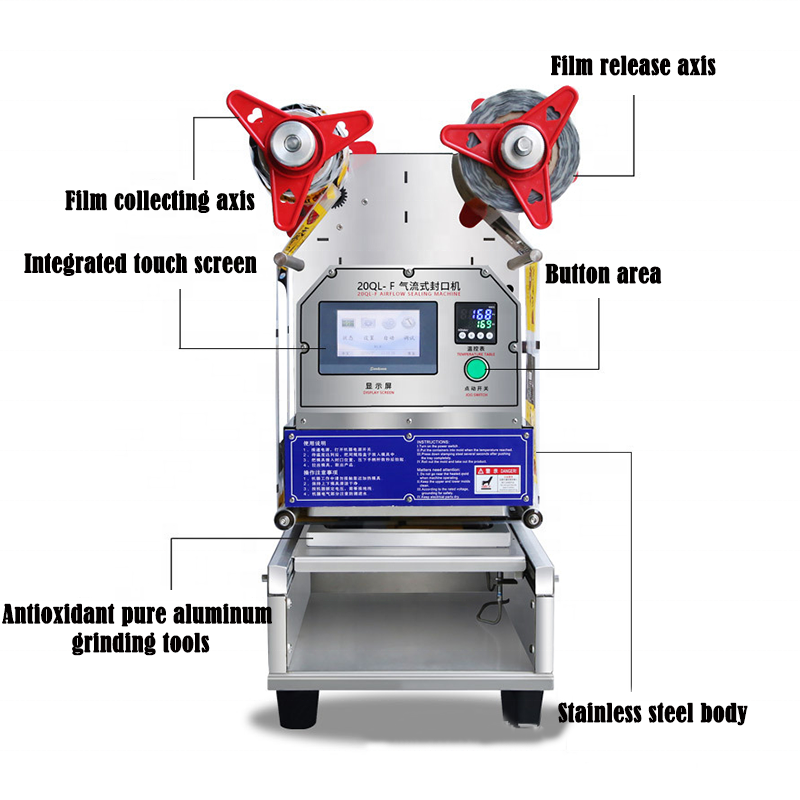 Automatic Plastic Box Food Container Sealer Easy Operation Industry Packing Small Square Round Tray Sealing Machine