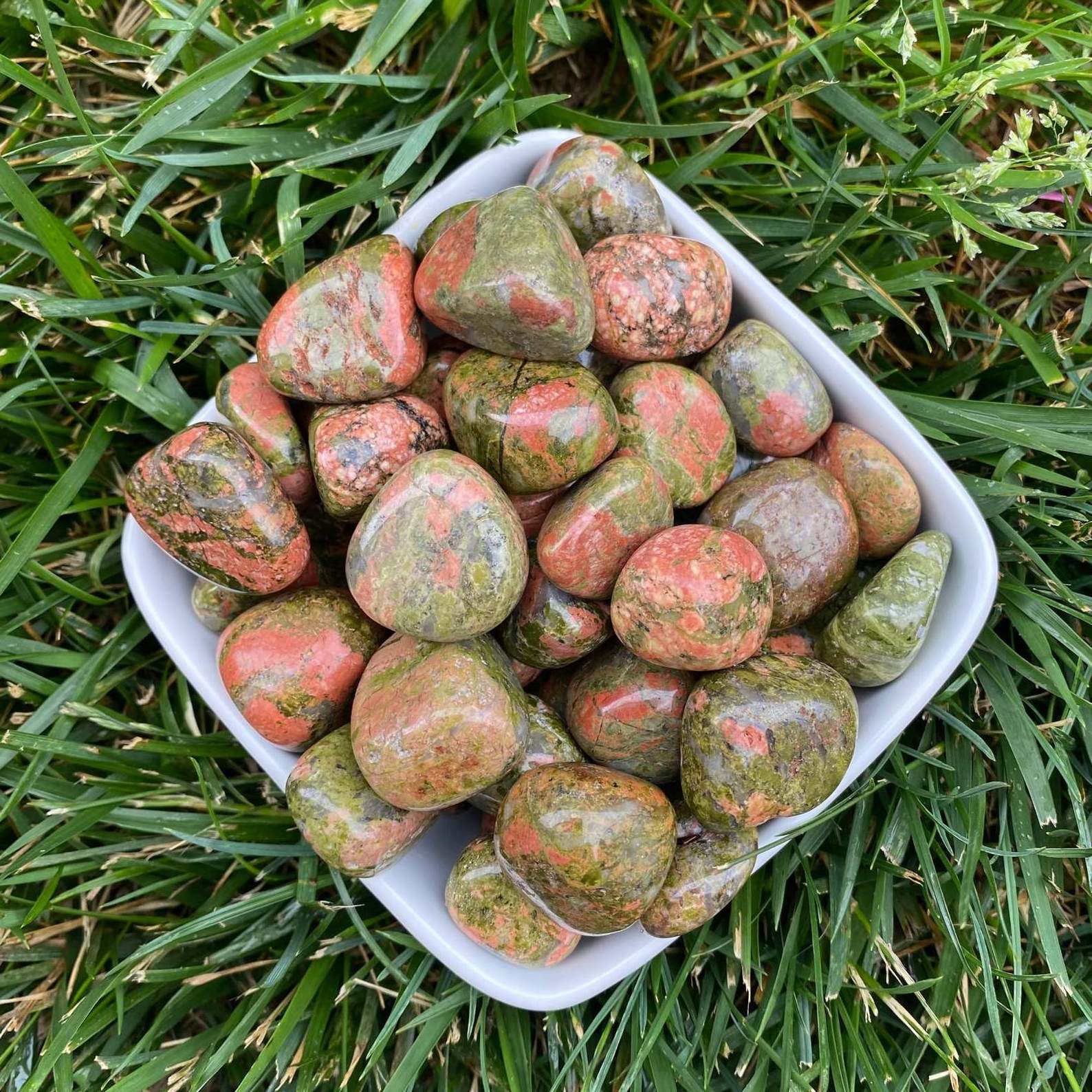 TOP QUALITY UNAKITE TUMBLED STONES FOR DECORATION / NATURAL POLISHED UNAKITE AGATE TUMBLE STONES WHOLESALE /NEW UNAKITE TUMBLES