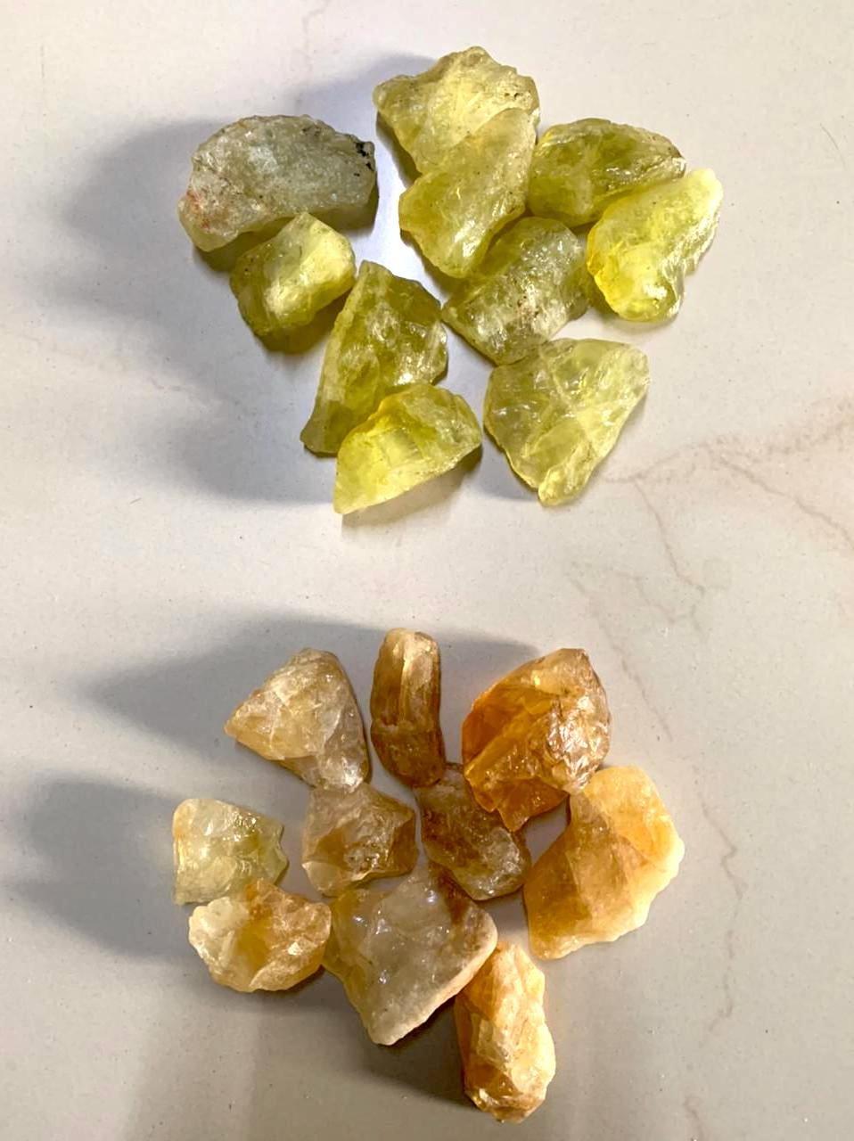 ROUGH GREEN CITRINE TUMBLED STONES/ CERTIFIED REAL CITRINE STONE CRYSTAL TUMBLE /  NATURAL CITRINE YELLOW TUMBLES FOR HEALING