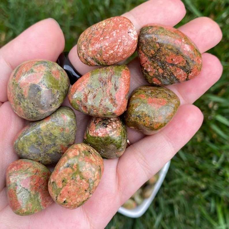 TOP QUALITY UNAKITE TUMBLED STONES FOR DECORATION / NATURAL POLISHED UNAKITE AGATE TUMBLE STONES WHOLESALE /NEW UNAKITE TUMBLES